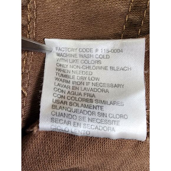 Vintage Plugg Twill Beaded Blazer Jacket Size L Brown Stretch Boho Preppy Y2K - Picture 9 of 13